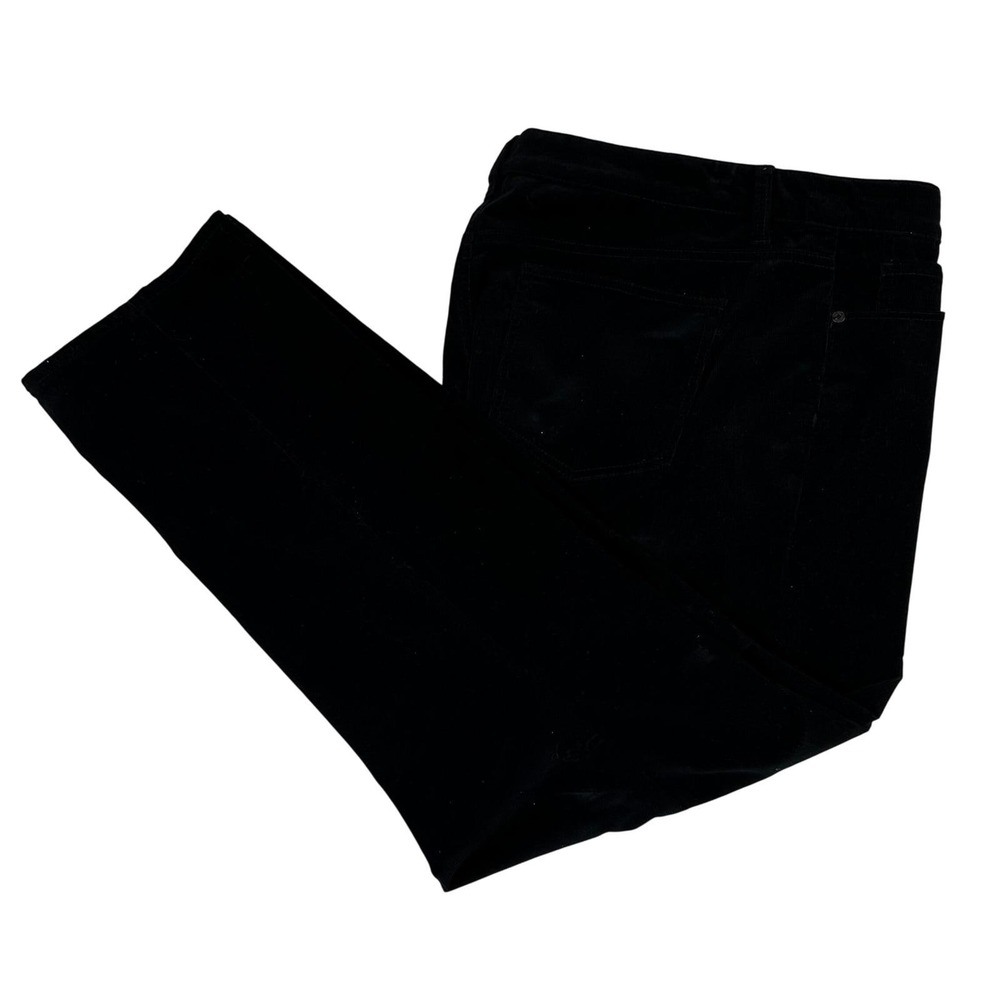 Talbots Black Corduroy Straight Leg Pants Women Size 16P Career Office Preppy